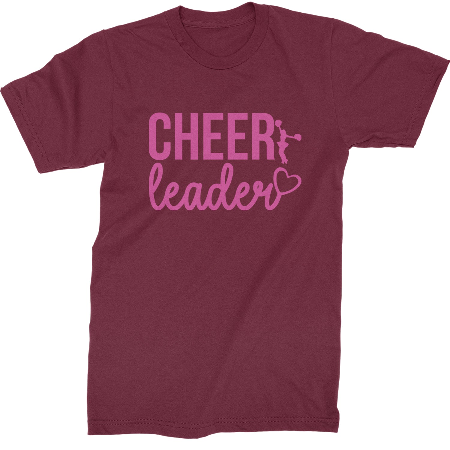 Cheerleader Heart Love Mens T-shirt Maroon