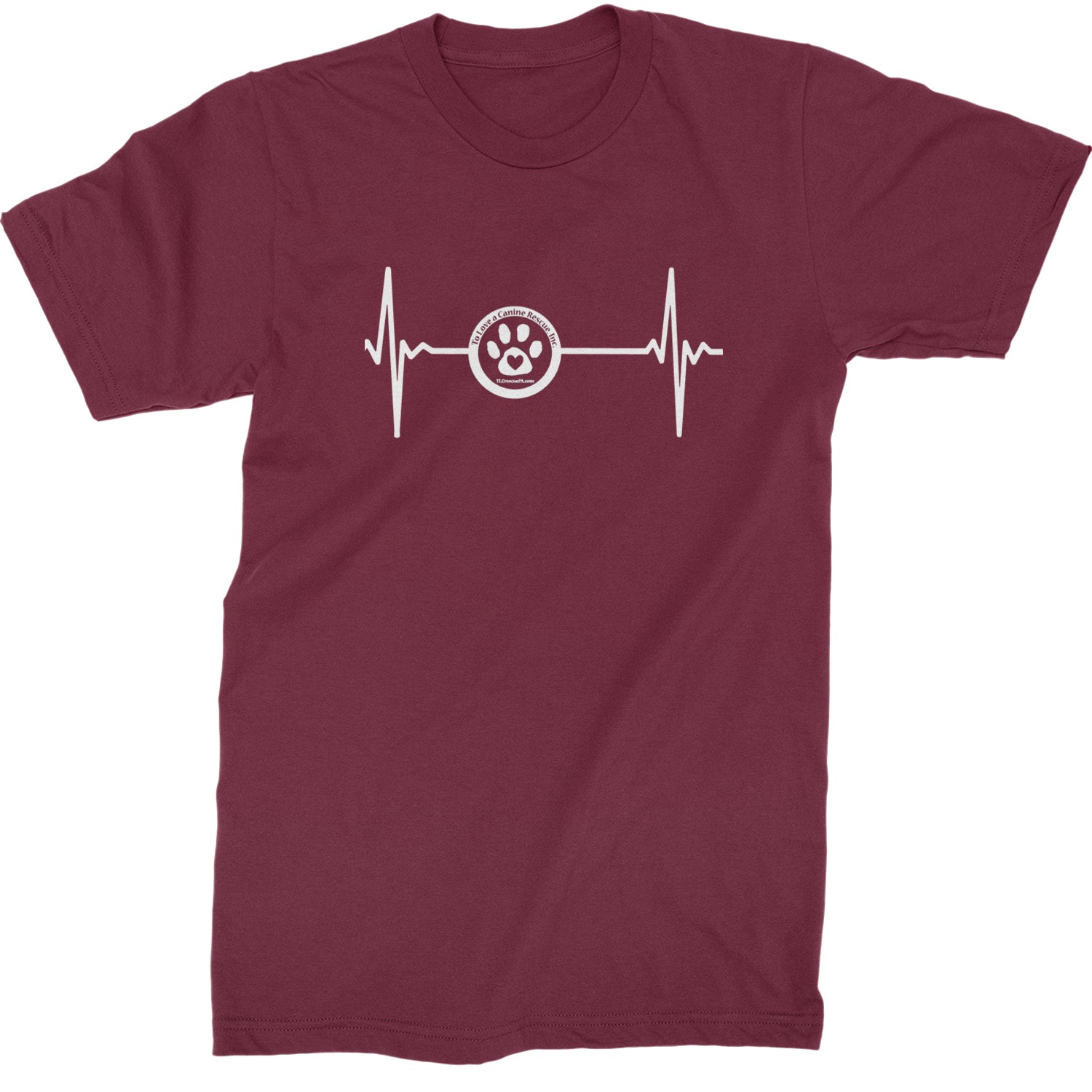 TLC Rescue Heartbeat Mens T-shirt Maroon