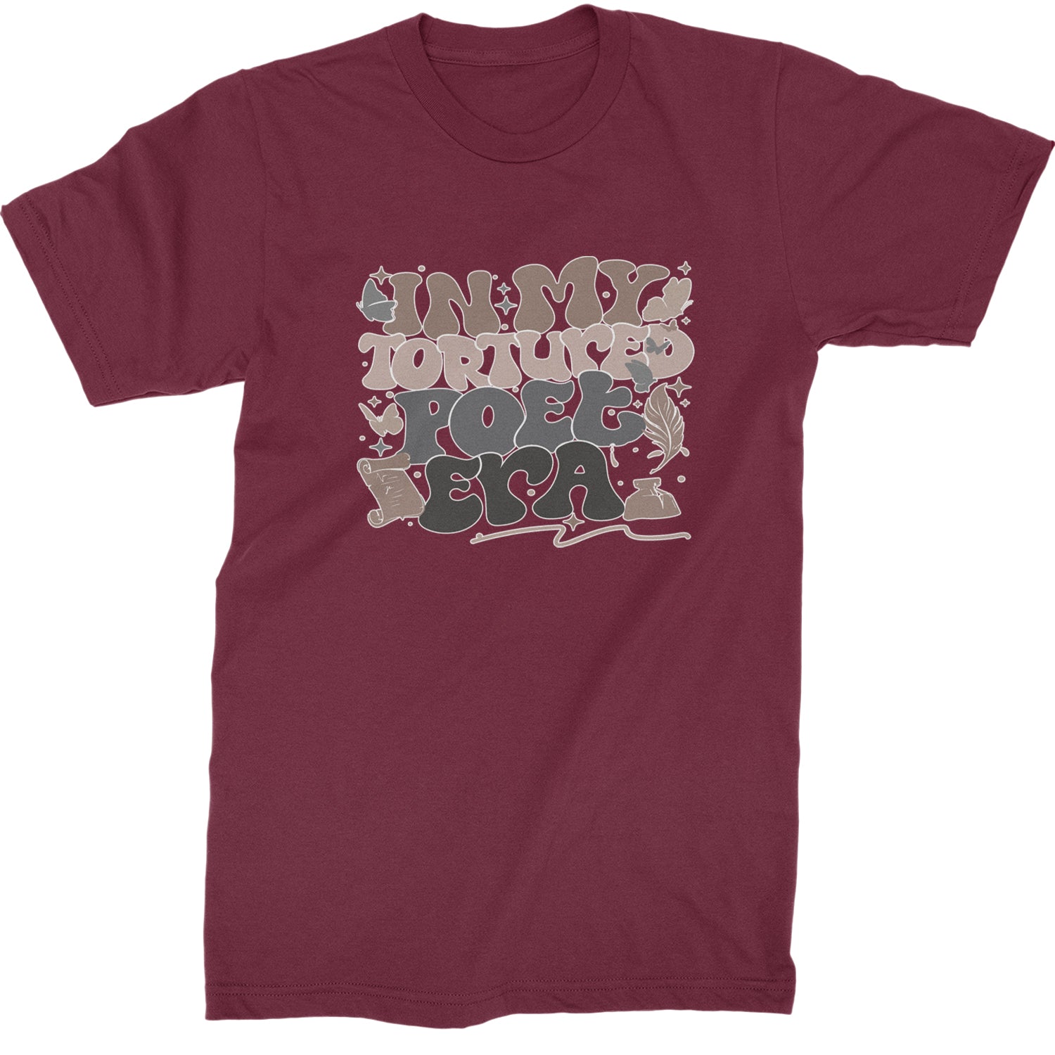 In My Tortured Poet Era TTPD Music Mens T-shirt Maroon