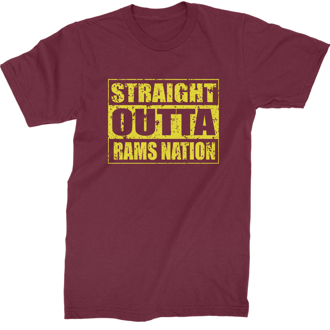 Straight Outta Rams Nation   Mens T-shirt Maroon