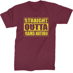 Straight Outta Rams Nation   Mens T-shirt Maroon