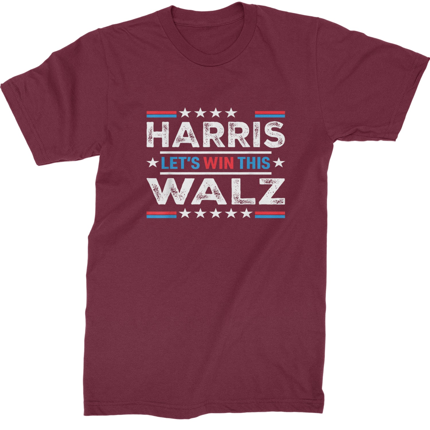 Kamala Harris and Tim Walz For President Mens T-shirt Maroon