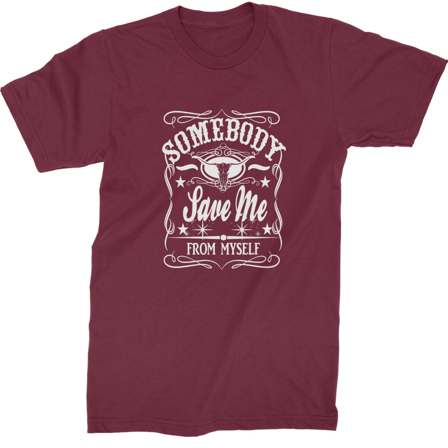 Somebody Save Me From Myself Son Of A Sinner Mens T-shirt Maroon