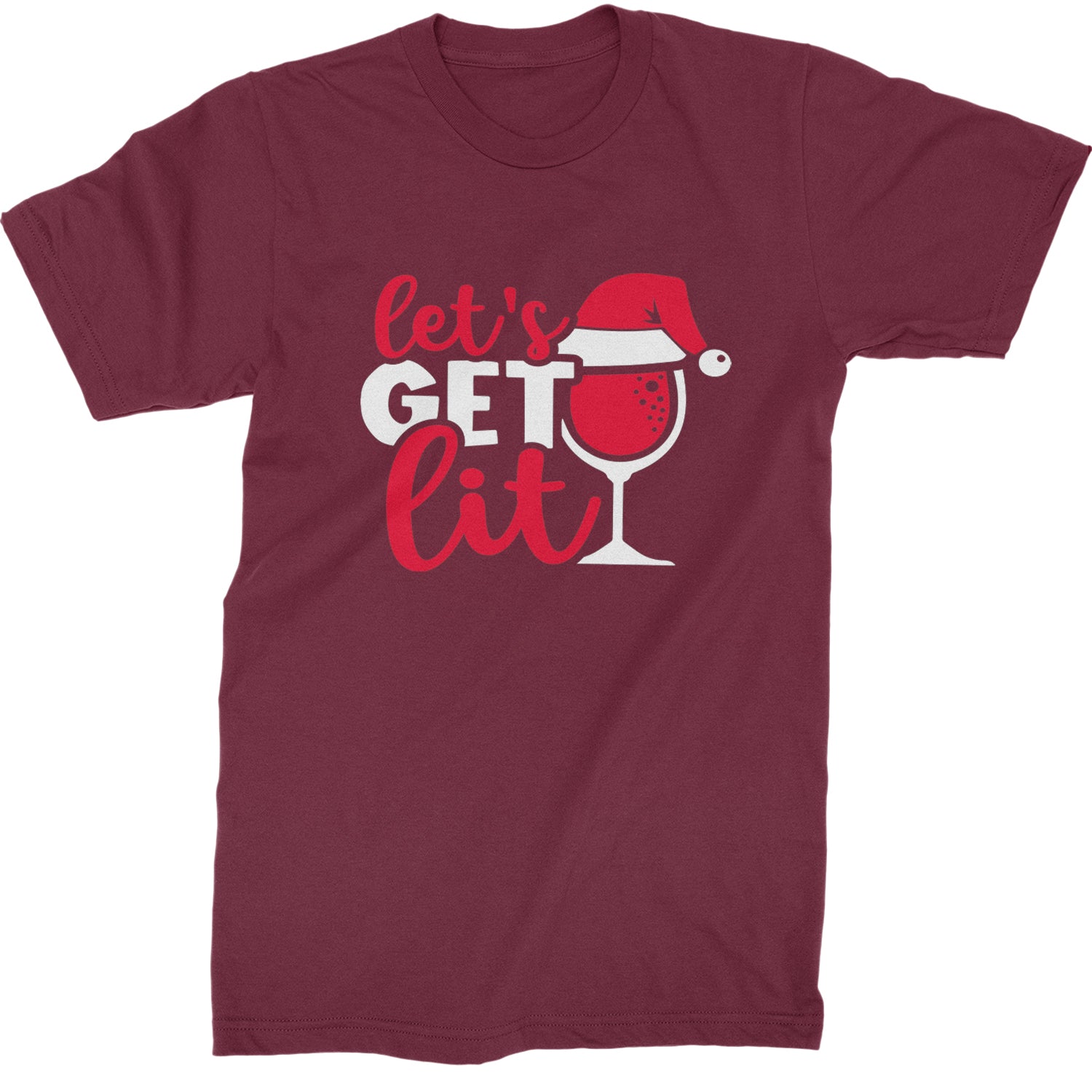 Let’s Get Lit Mens T-shirt Maroon