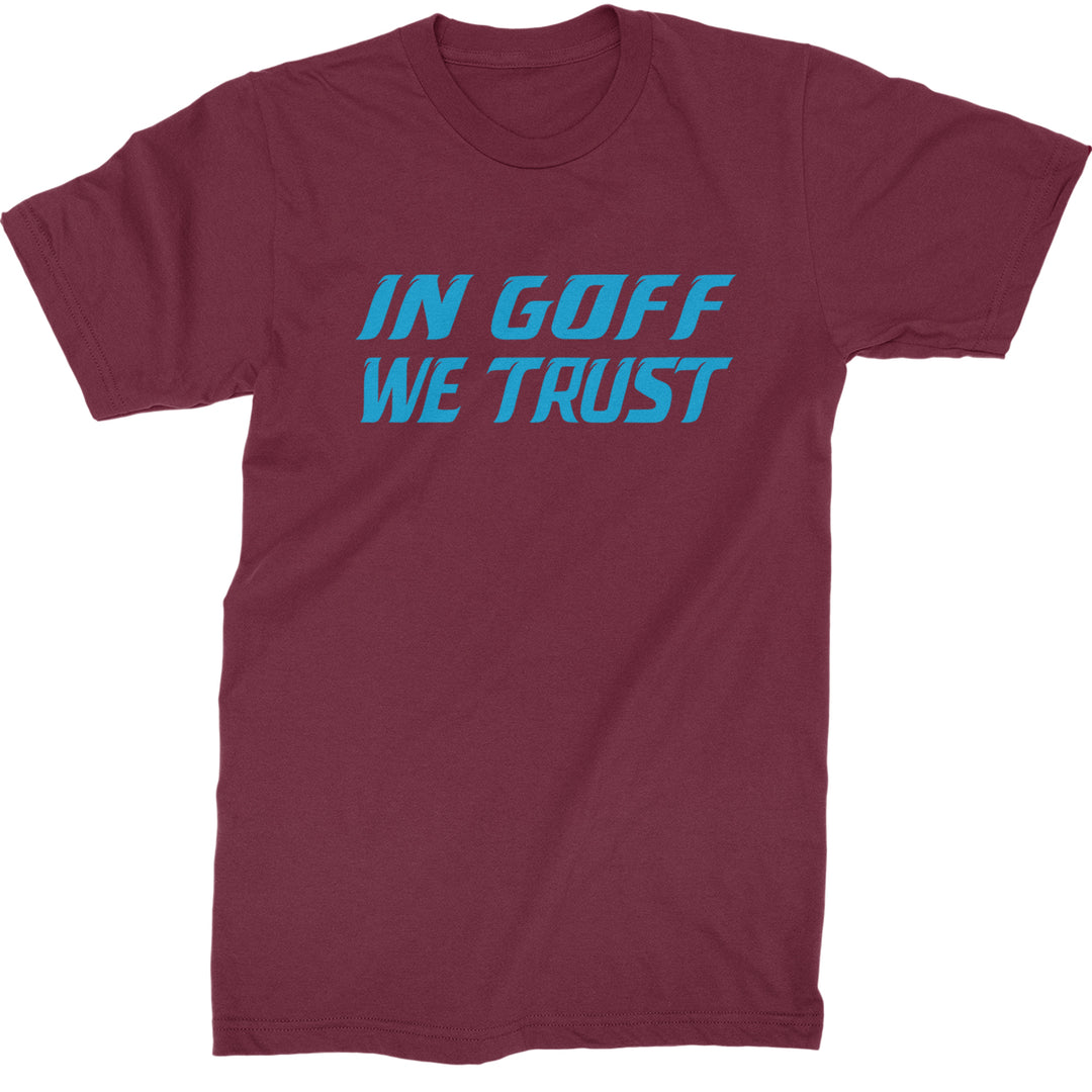 In Goff We Trust Detroit  Mens T-shirt Maroon