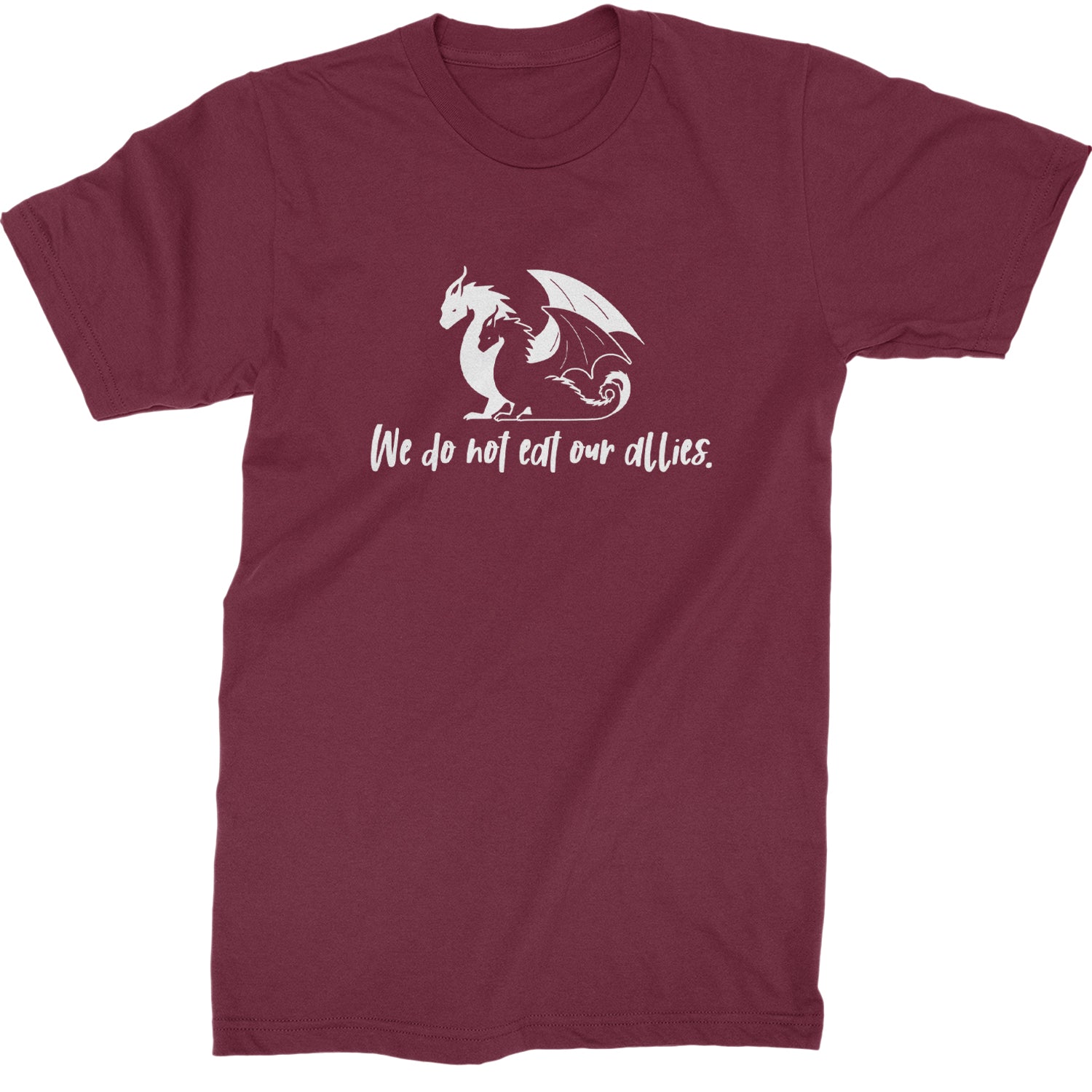 We Do Not Eat Our Allies Fourth Wing Basgiath  Mens T-shirt Maroon