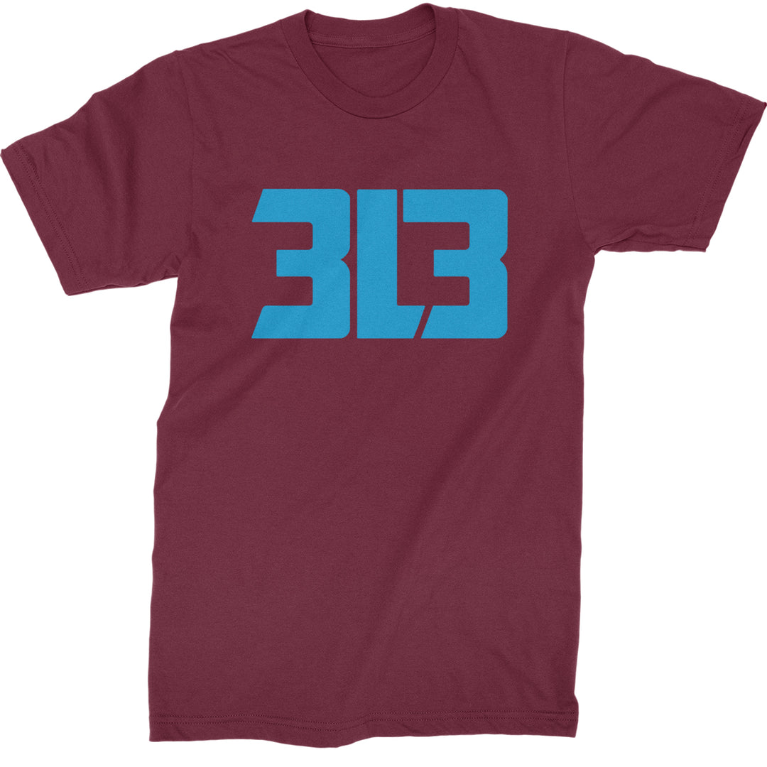 3L3 From The 313 Detroit Football Mens T-shirt Maroon