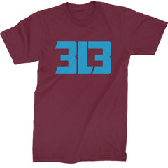 3L3 From The 313 Detroit Football Mens T-shirt Maroon