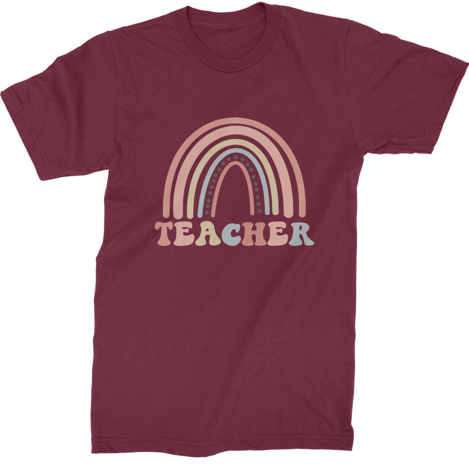 Teacher Pastel Rainbow  Mens T-shirt Maroon