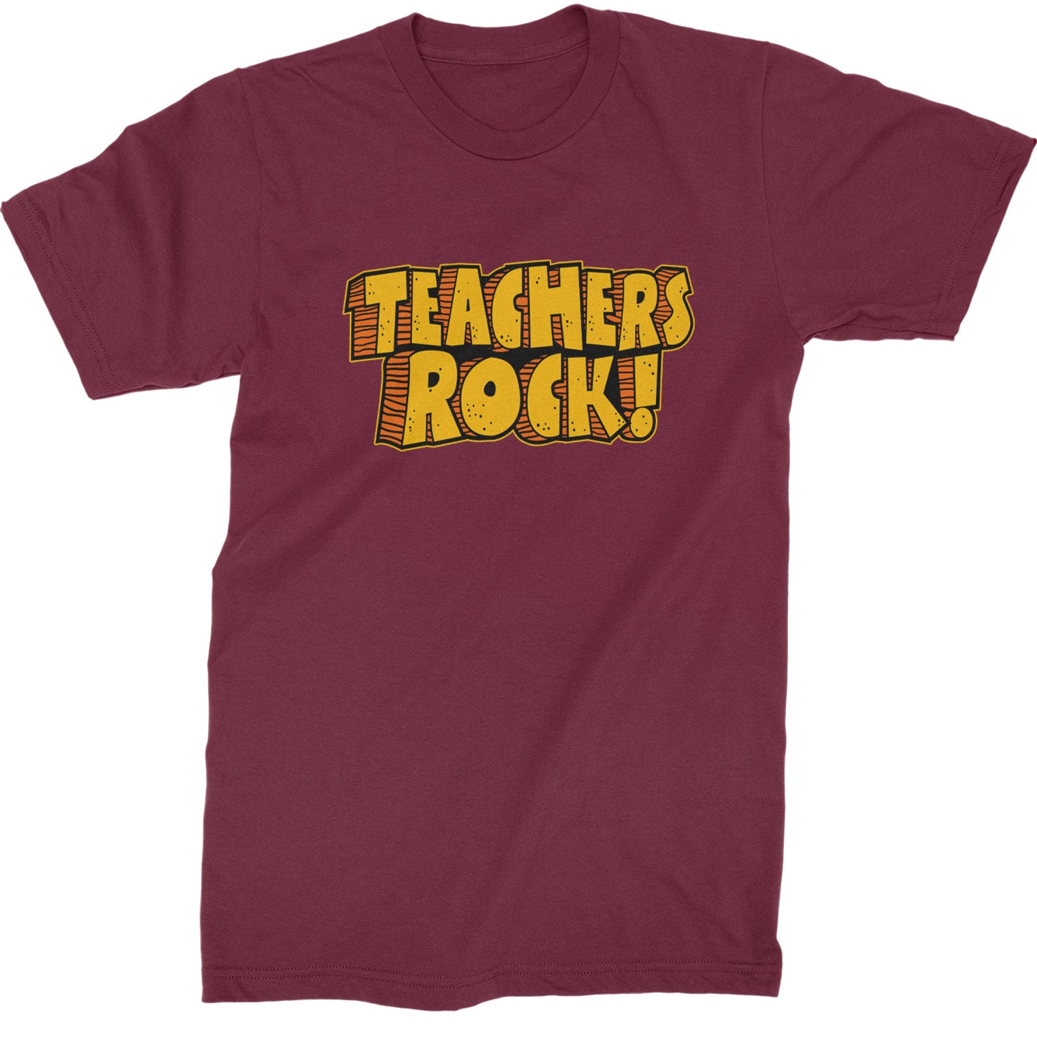 Teachers Rock Retro  Mens T-shirt Maroon