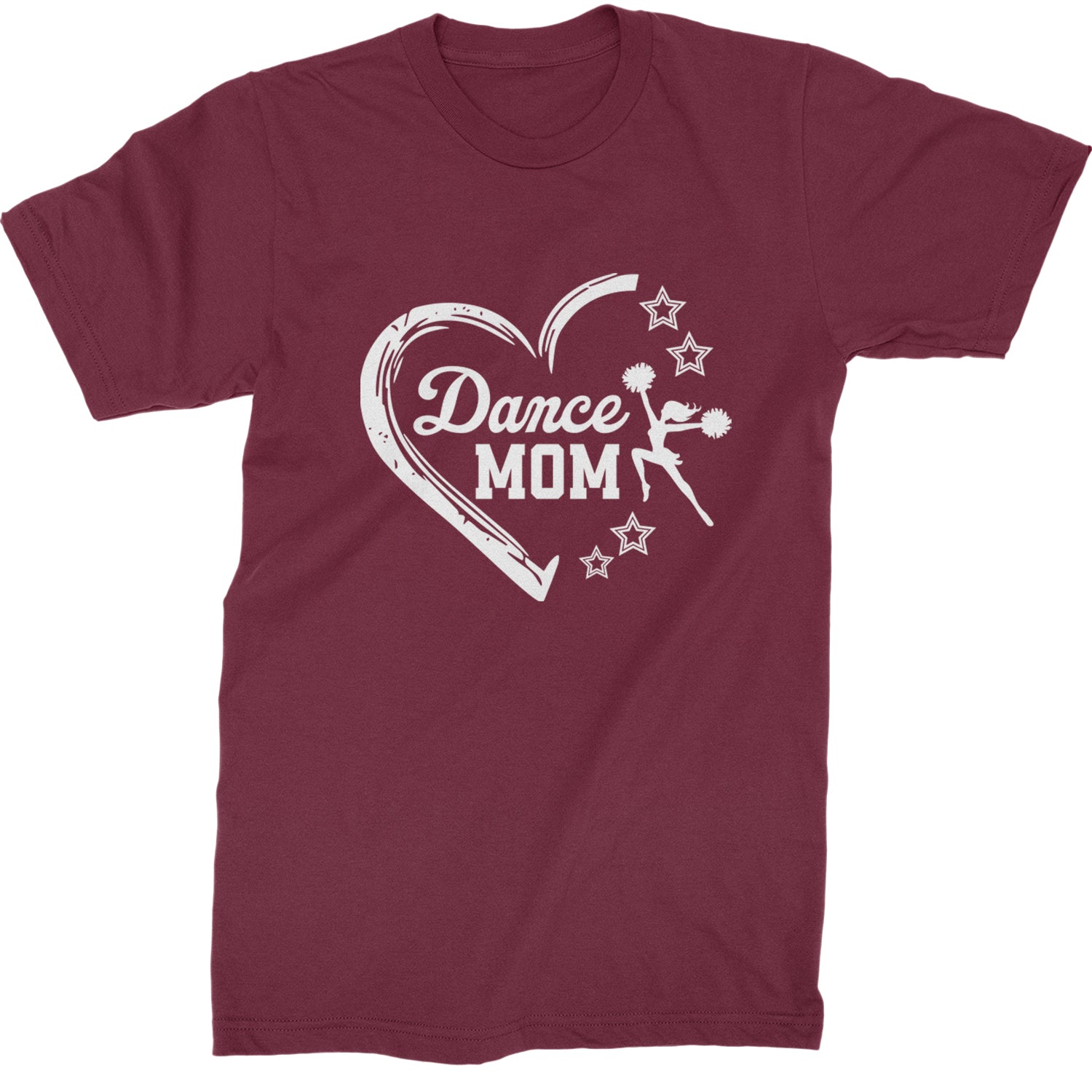 Heart Dance Mom Love Mens T-shirt Maroon