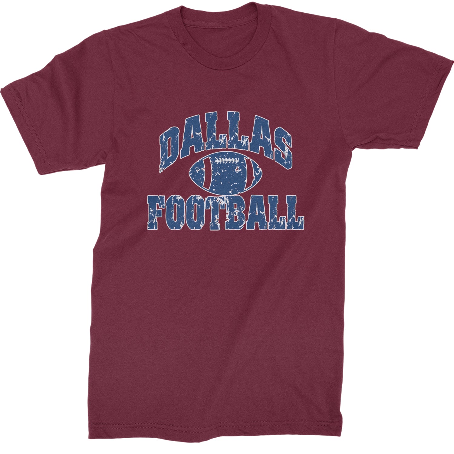 Dallas Distressed Football Mens T-shirt Maroon