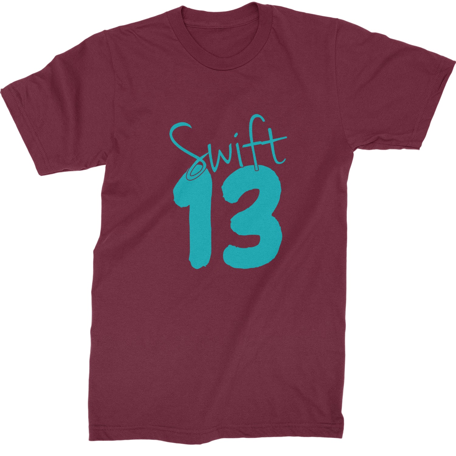 13 Swift 13 Lucky Number Era TTPD Mens T-shirt Maroon