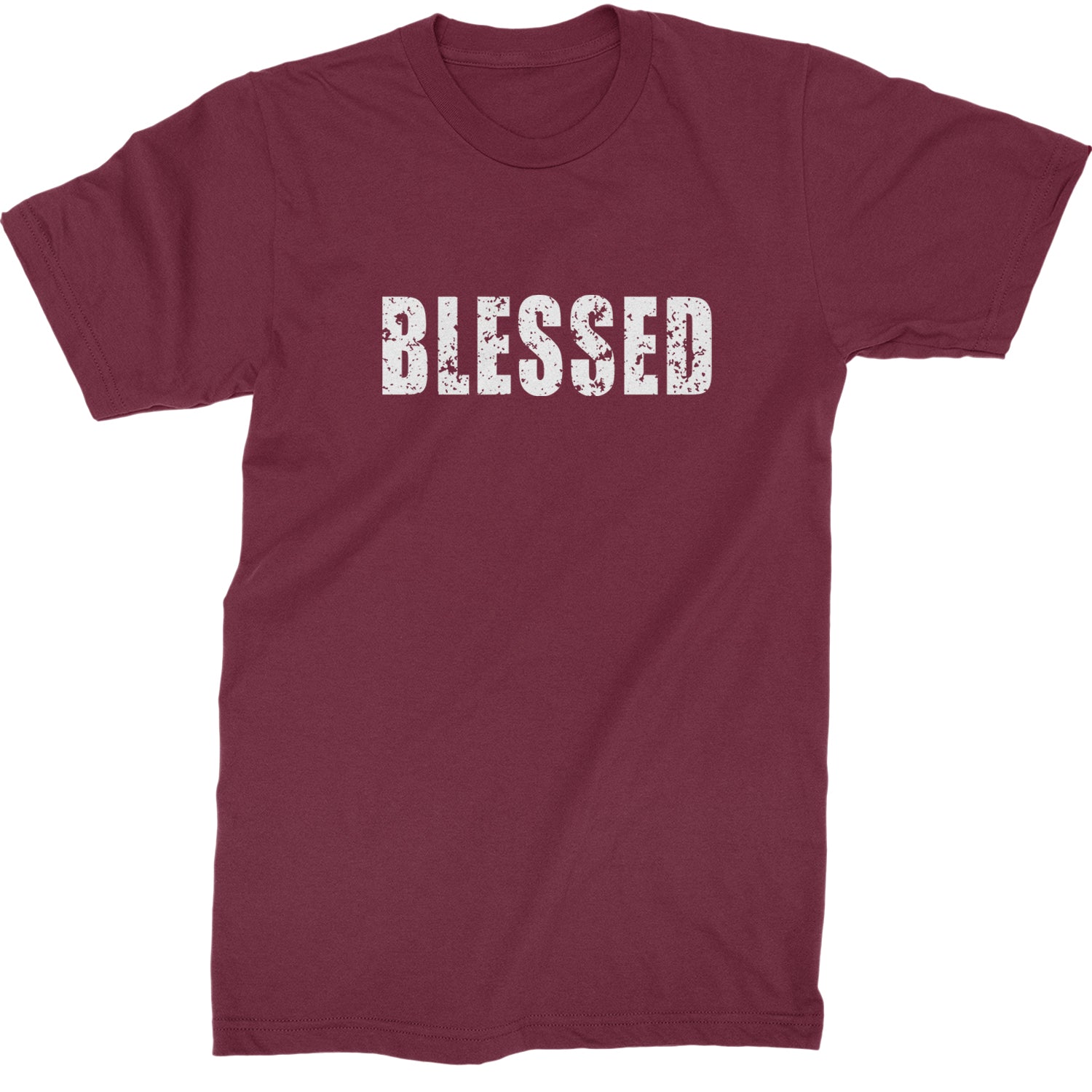 Blessed Religious Grateful Thankful Mens T-shirt Maroon