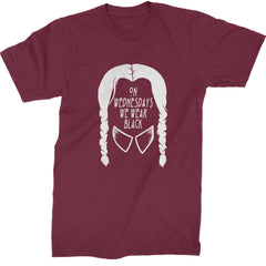 On Wednesdays, We Wear Black Mens T-shirt Maroon