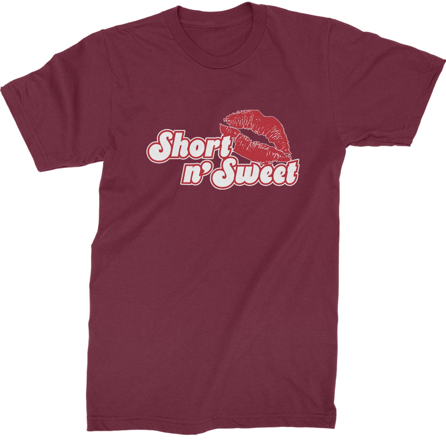 Short N' Sweet Red Lips  Mens T-shirt Maroon