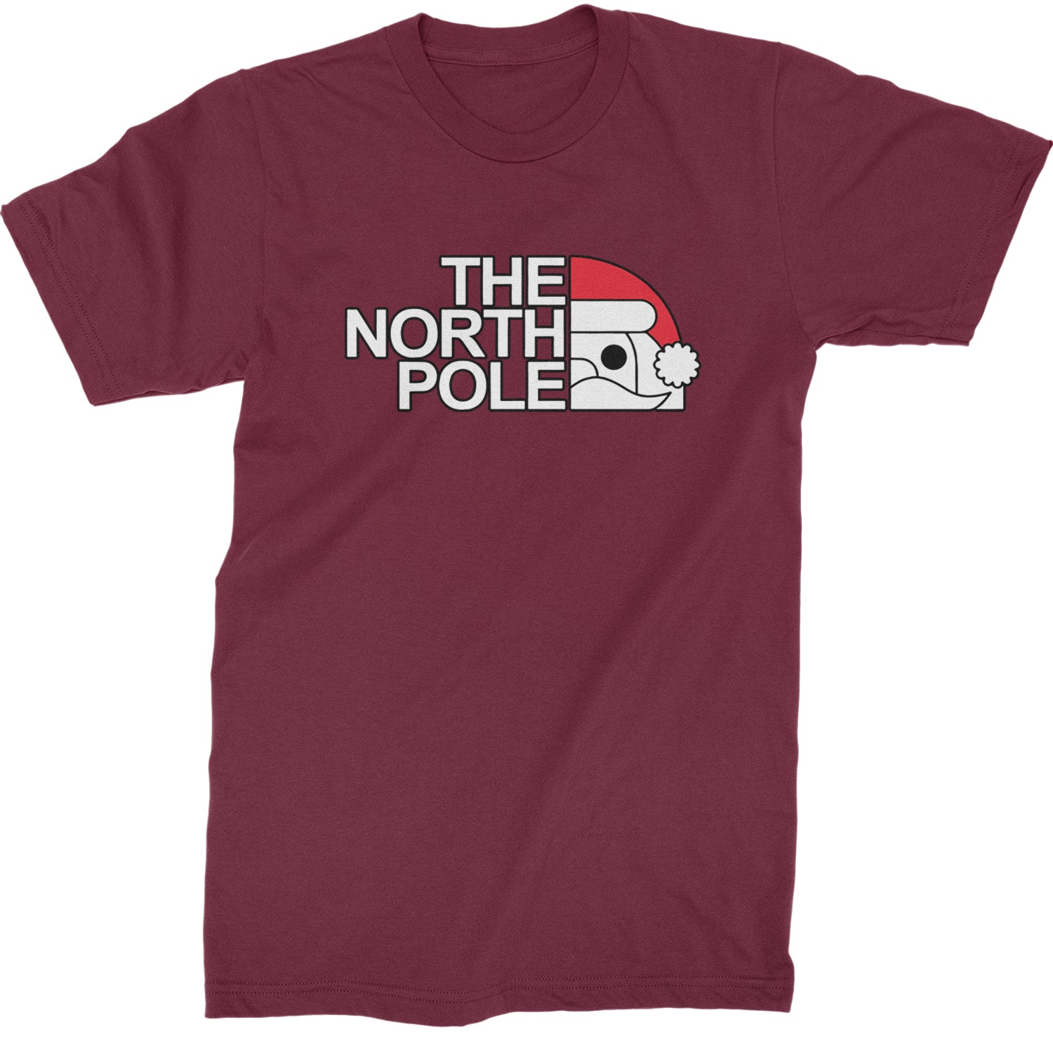 The North Pole Santa Face  Mens T-shirt Maroon