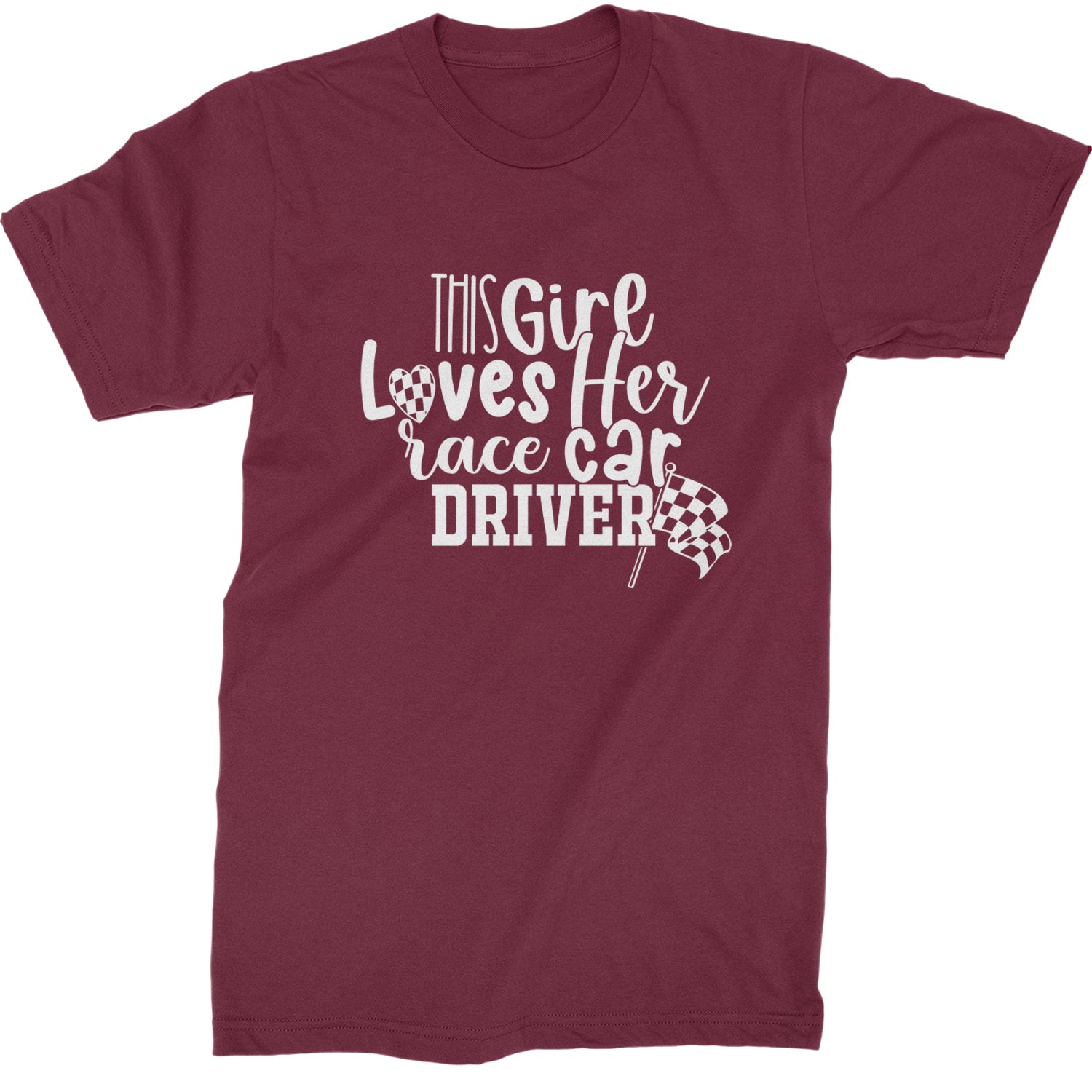 This Girl Loves Her Racecar Driver Mens T-shirt Maroon