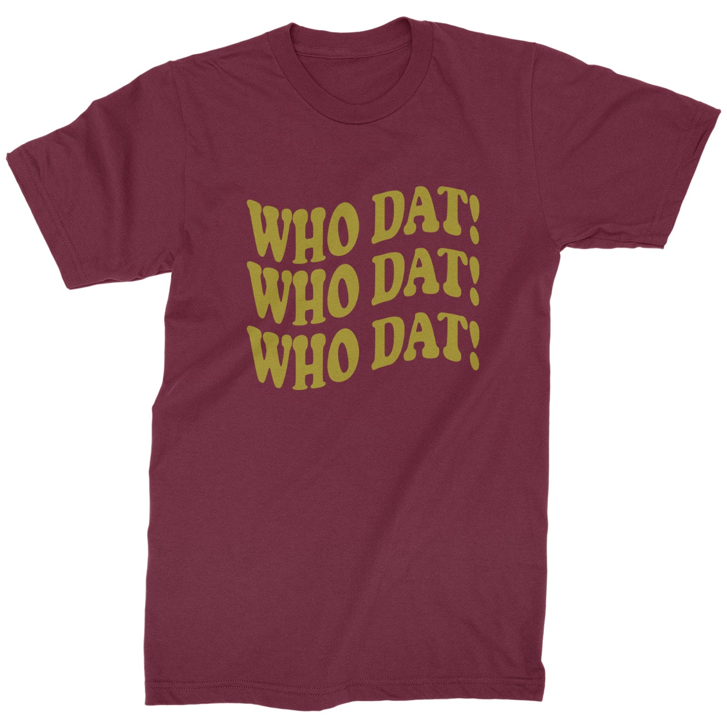 Who Dat Wavy Design Who Dat Nation Mens T-shirt Maroon