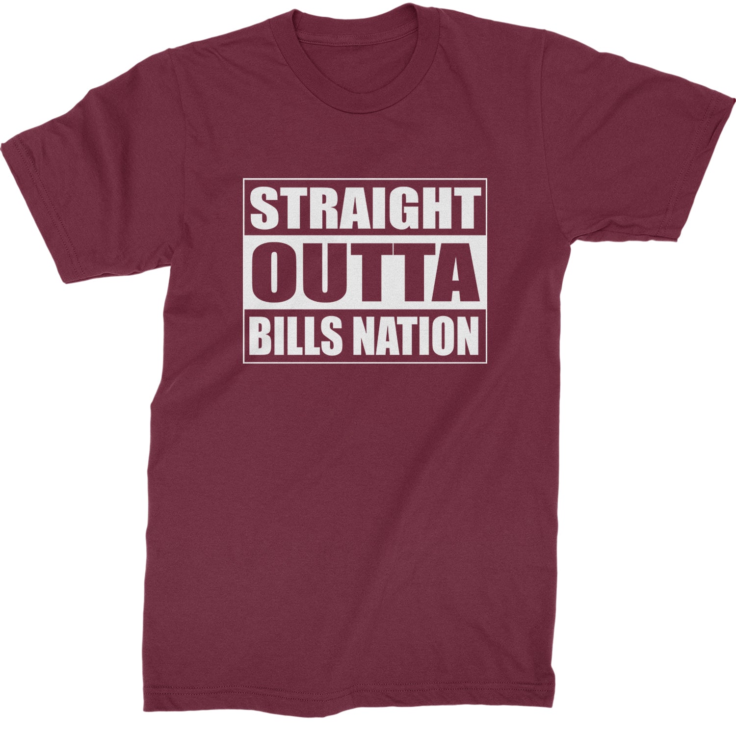 Straight Outta Bills Nation  Mens T-shirt Maroon