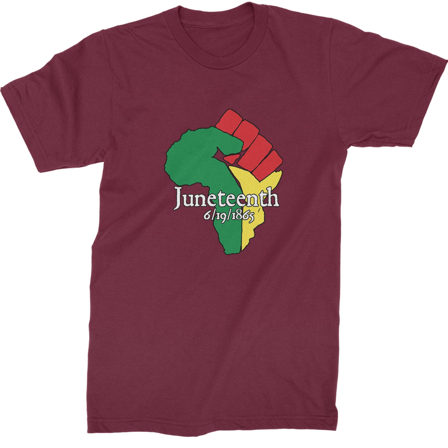 Juneteenth Raised Fist Africa Celebrate Emancipation Day  Mens T-shirt Maroon