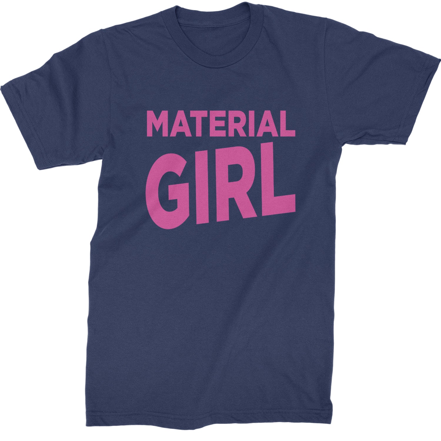 Material Girl 80's Retro Celebration Mens T-shirt Navy Blue