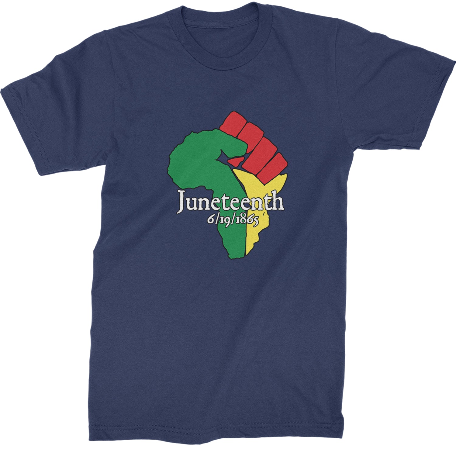 Juneteenth Raised Fist Africa Celebrate Emancipation Day  Mens T-shirt Navy Blue