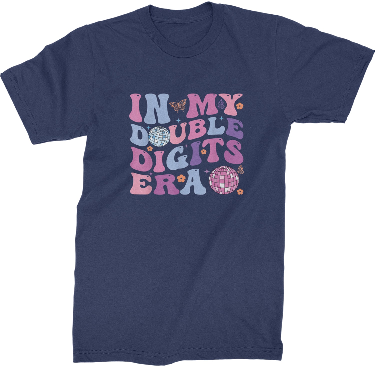 In My Double Digits Era Retro 10 Year Old 10th Birthday Mens T-shirt Navy Blue