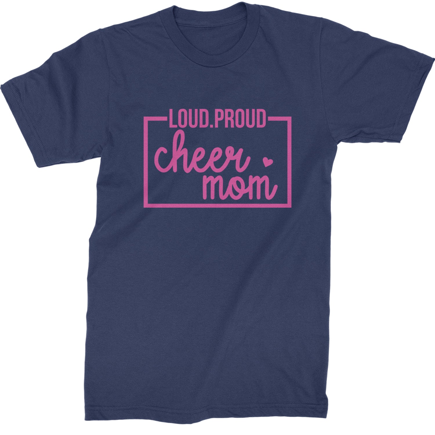 Loud Proud Cheerleader Mom Mens T-shirt Navy Blue