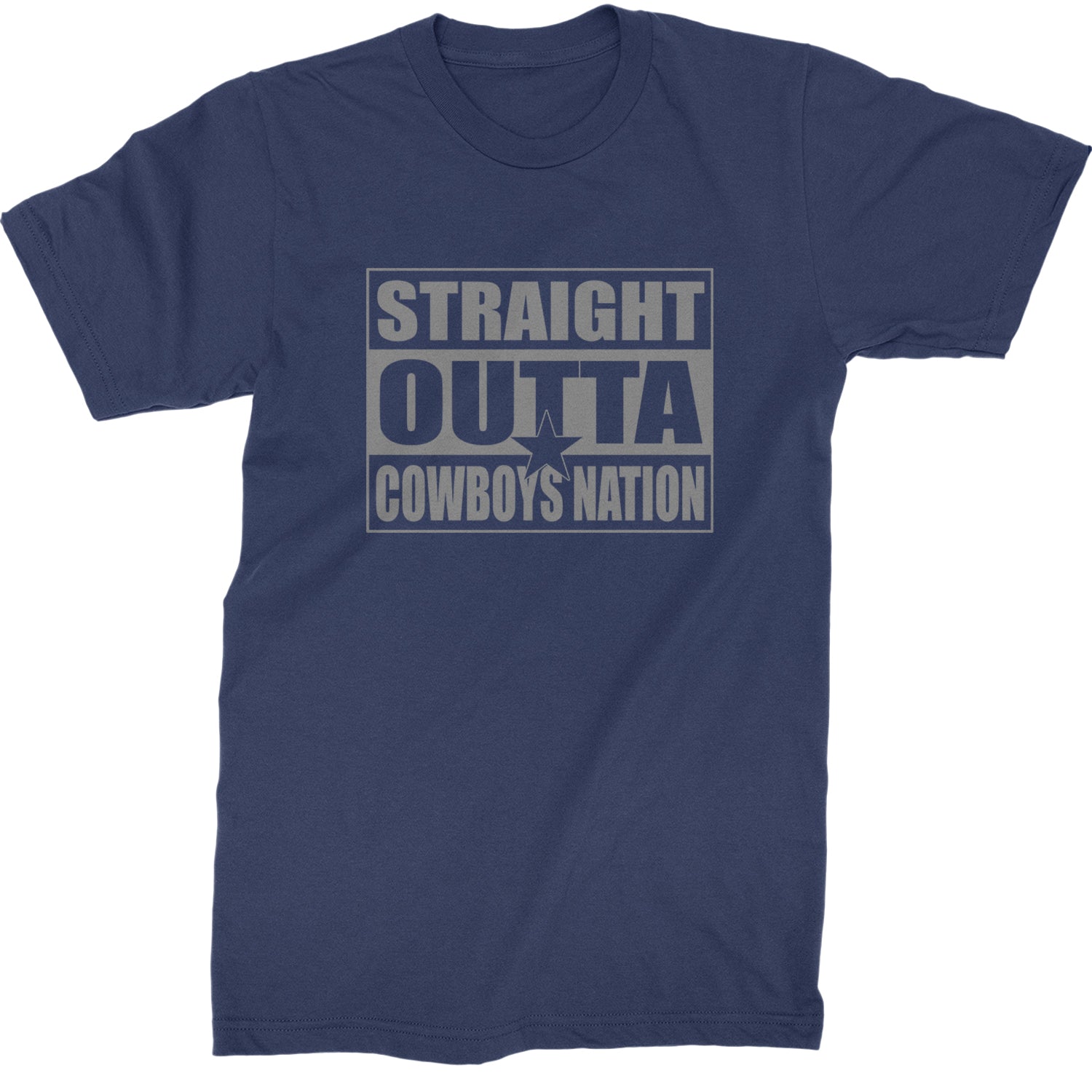 Straight Outta Cowboys Nation   Mens T-shirt Navy Blue