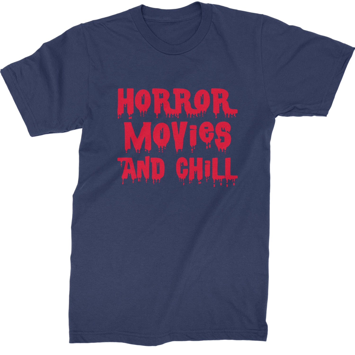 Horror Movies and Chill  Mens T-shirt Navy Blue