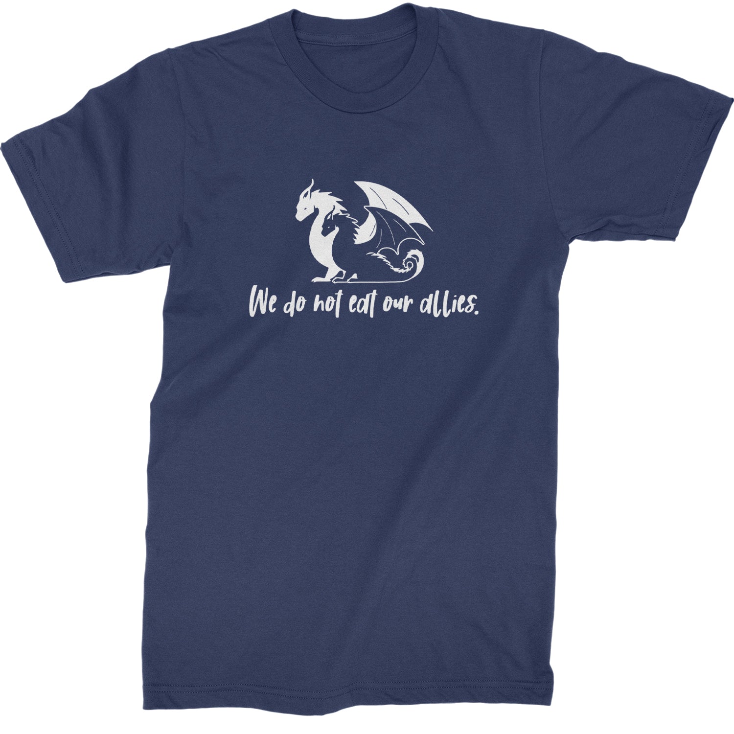 We Do Not Eat Our Allies Fourth Wing Basgiath  Mens T-shirt Navy Blue