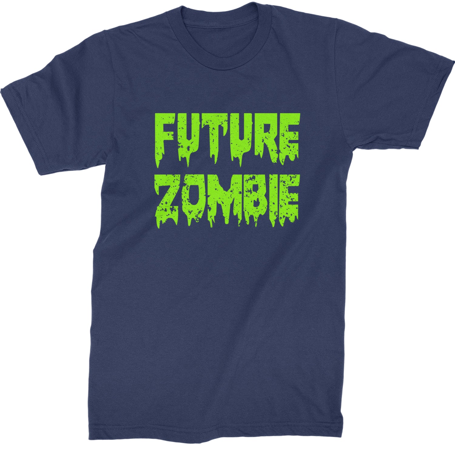 Future Zombie Horror Mens T-shirt Navy Blue