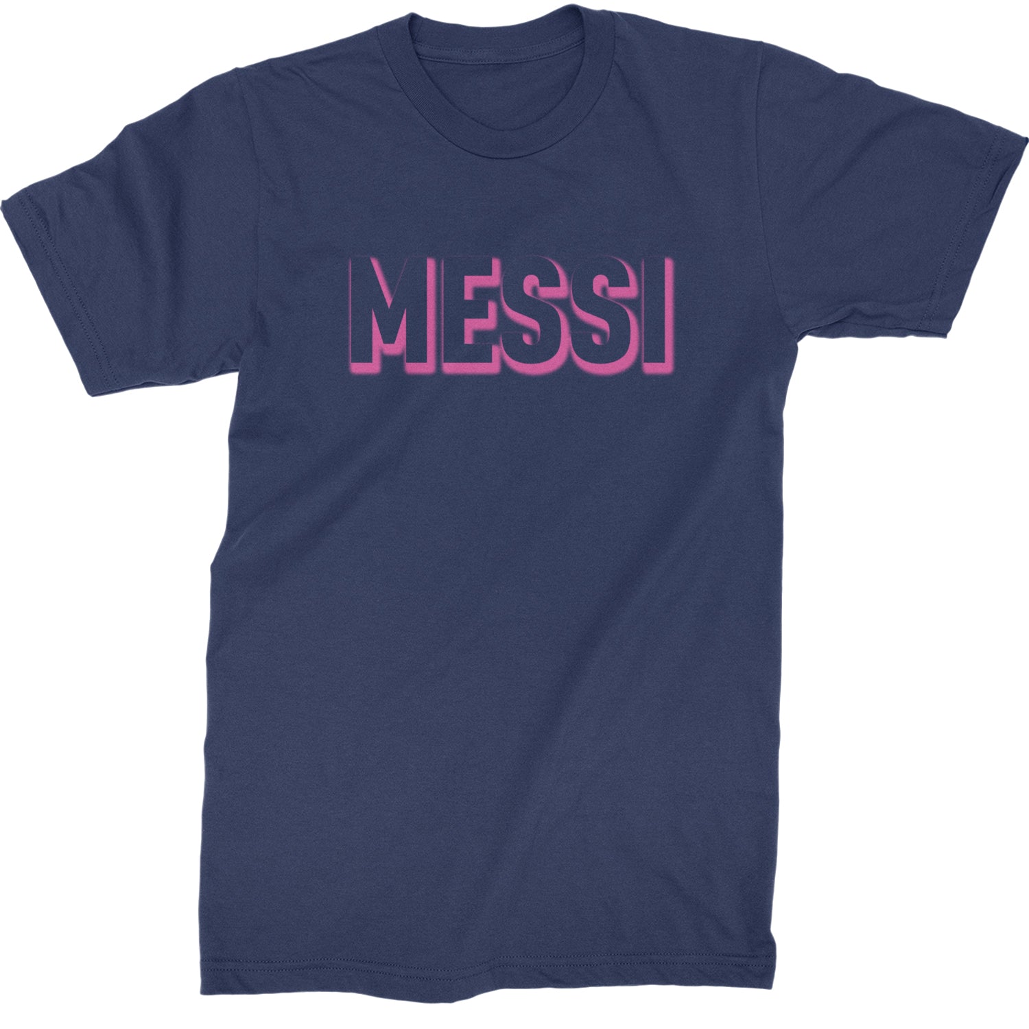 Messi OUTLINE Miami Futbol Mens T-shirt Navy Blue