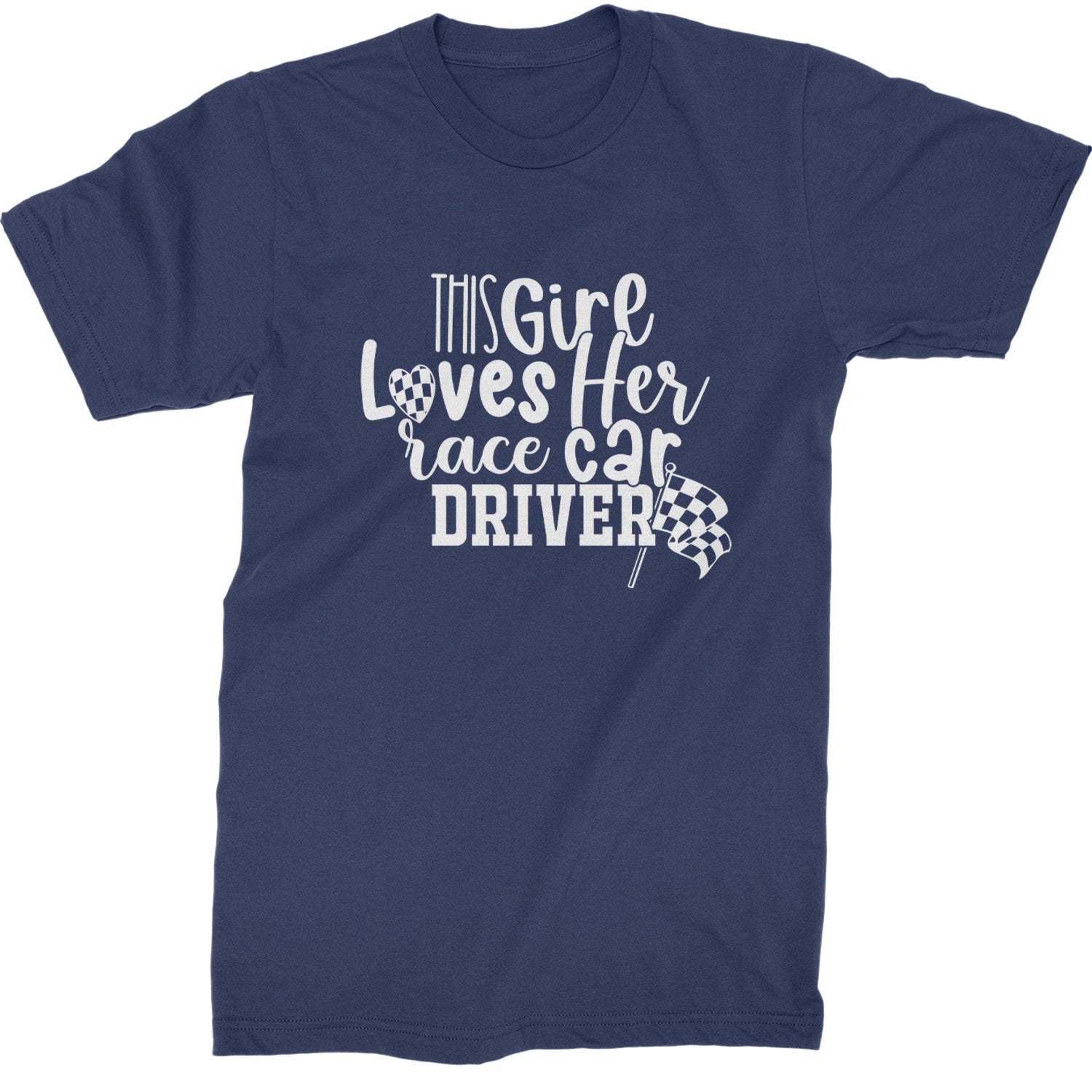 This Girl Loves Her Racecar Driver Mens T-shirt Navy Blue