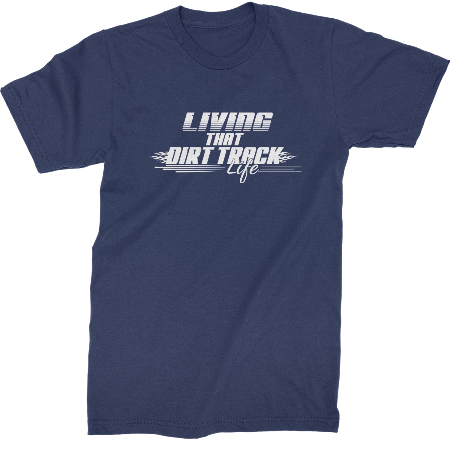 Living That Dirt Track Life Mens T-shirt Navy Blue