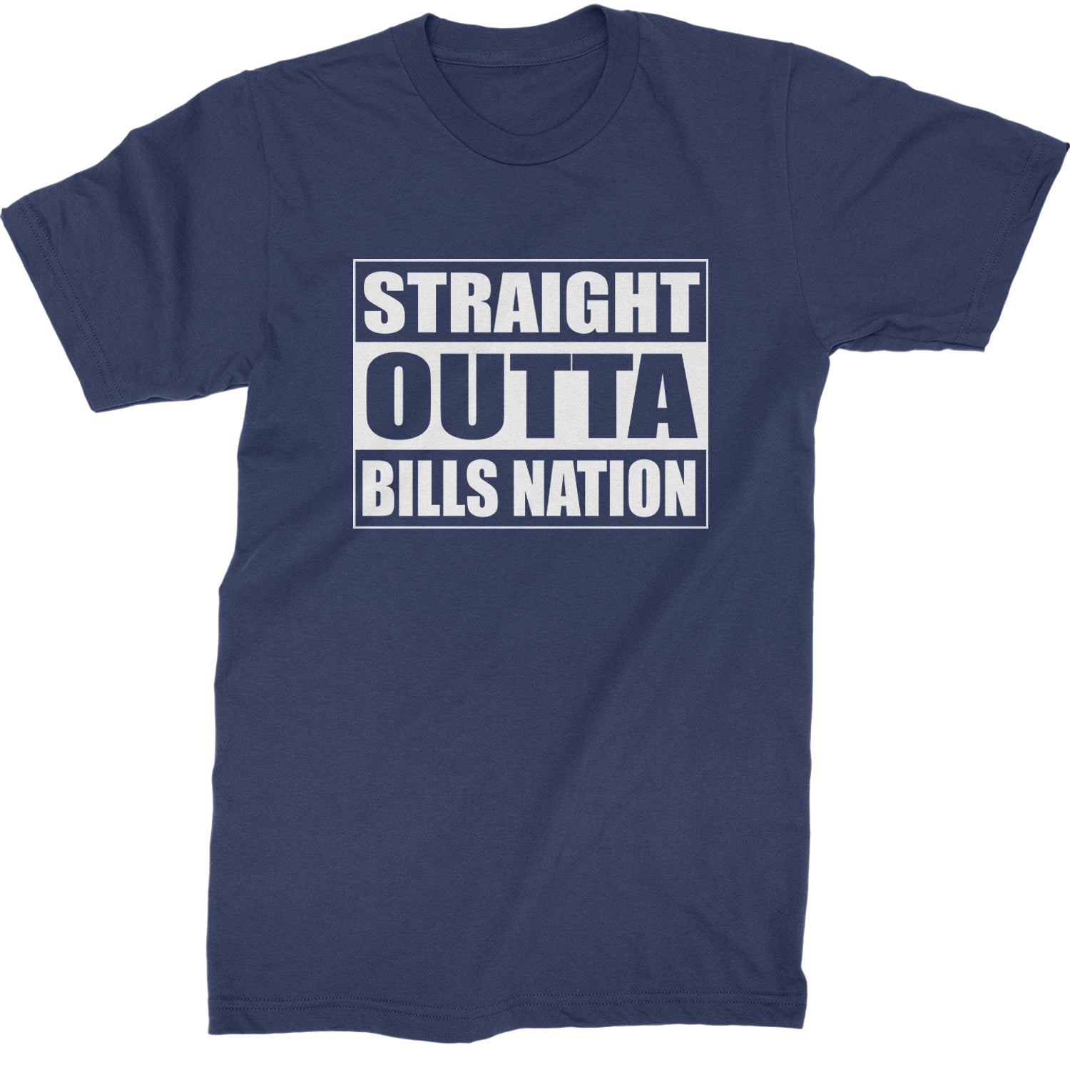 Straight Outta Bills Nation  Mens T-shirt Navy Blue