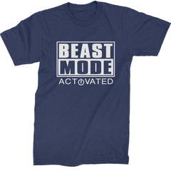 Activated Beast Mode Workout Gym Clothing Mens T-shirt Navy Blue