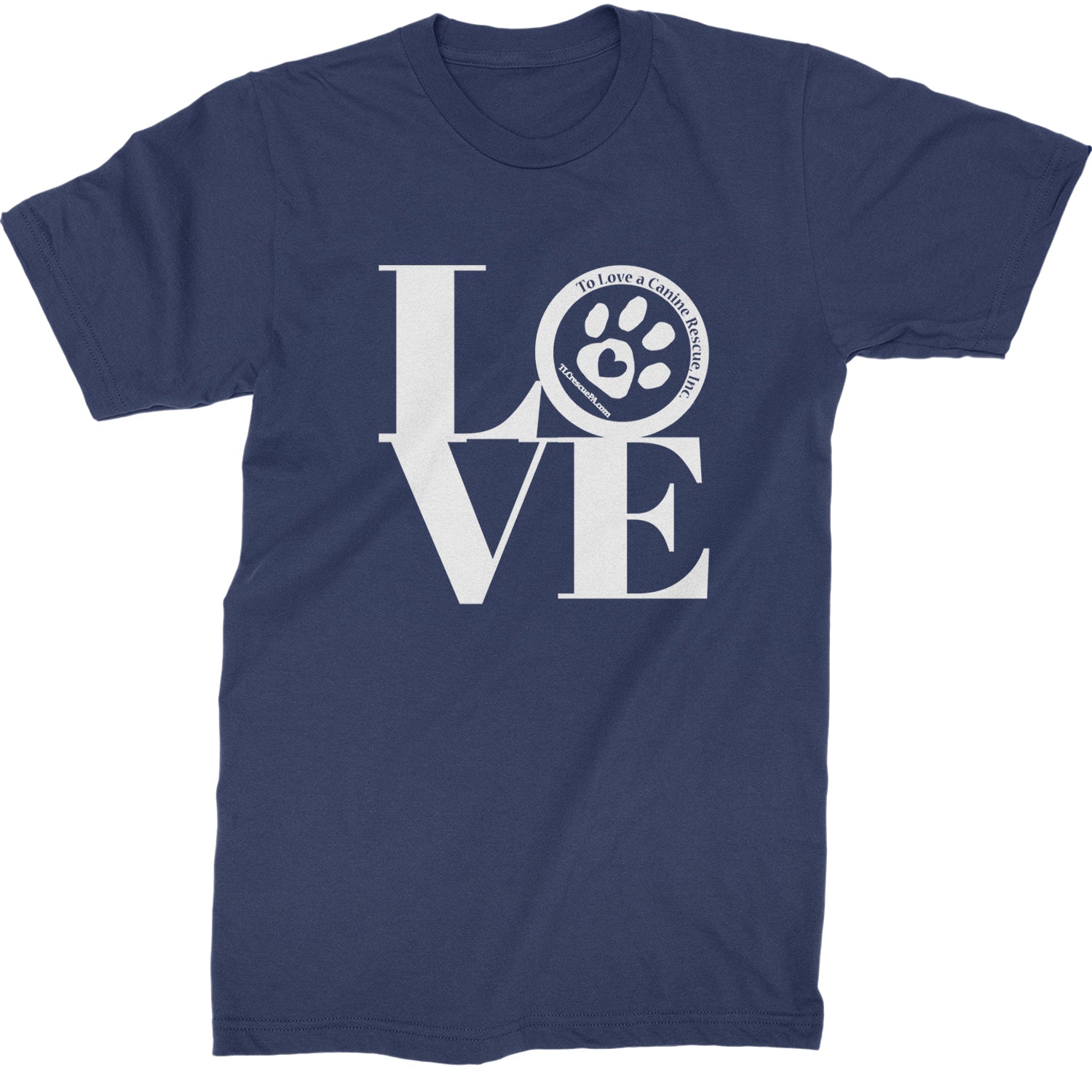 TLC LOVE Dog Rescue Mens T-shirt Navy Blue