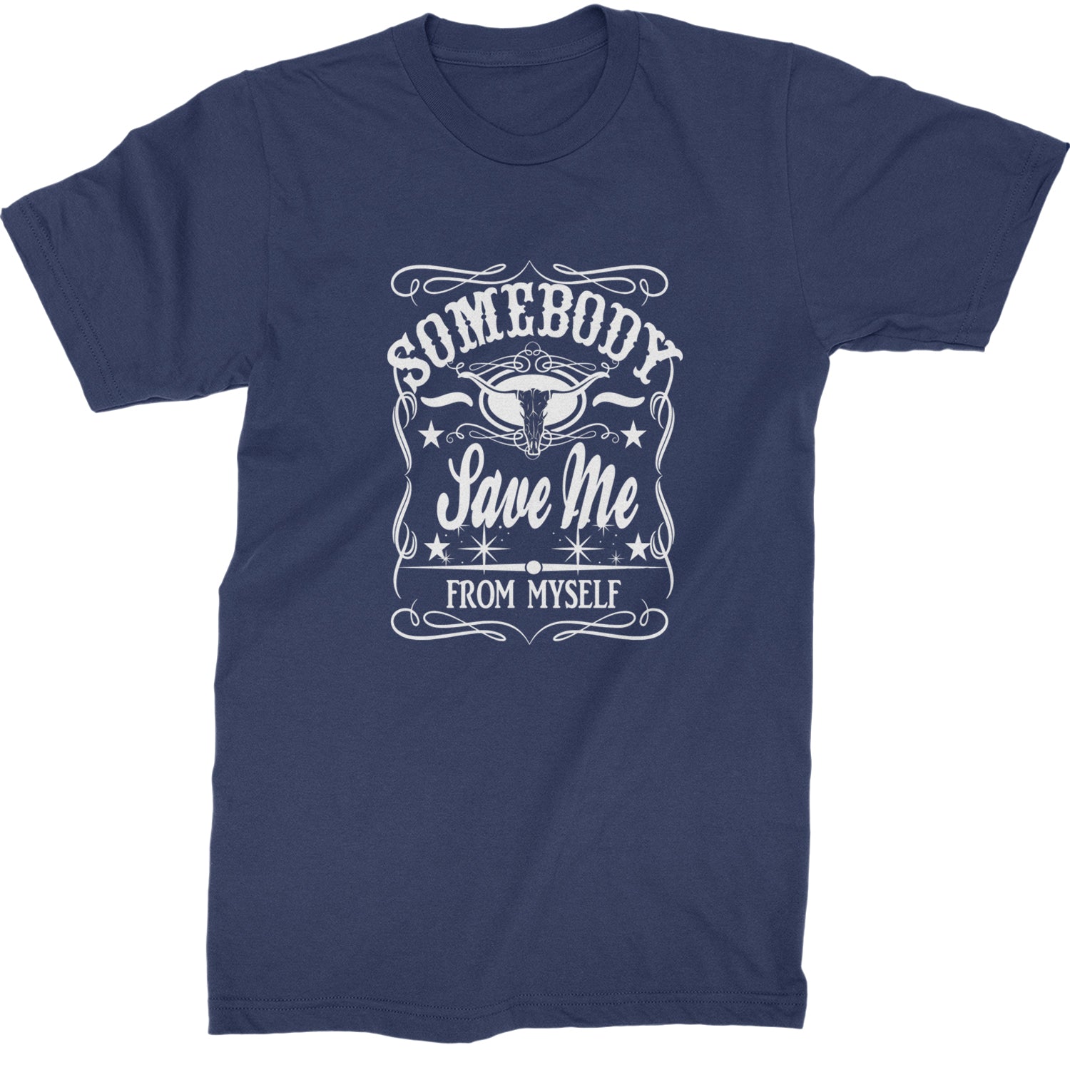 Somebody Save Me From Myself Son Of A Sinner Mens T-shirt Navy Blue