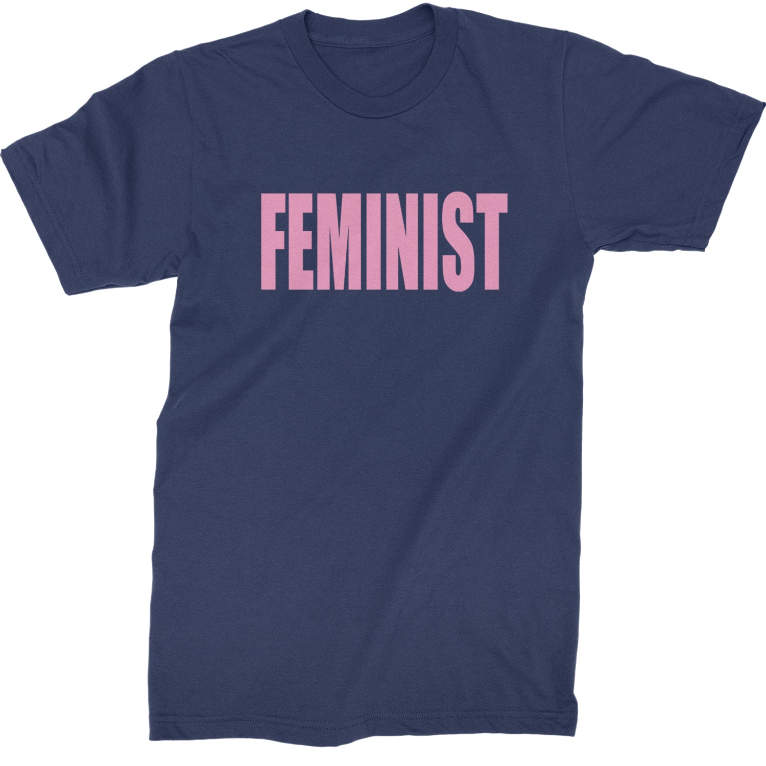 Feminist (Pink Print) Mens T-shirt Navy Blue