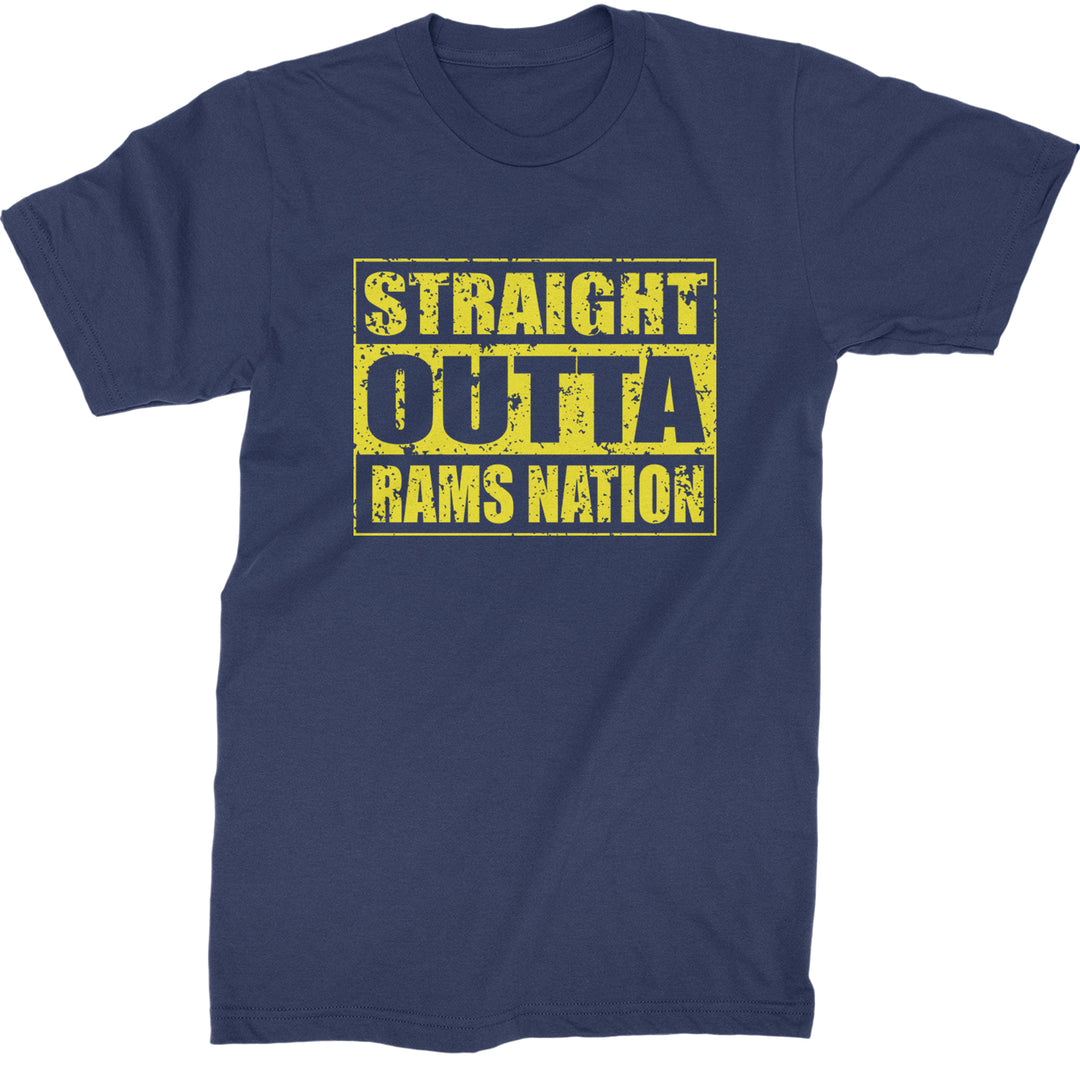 Straight Outta Rams Nation   Mens T-shirt Navy Blue