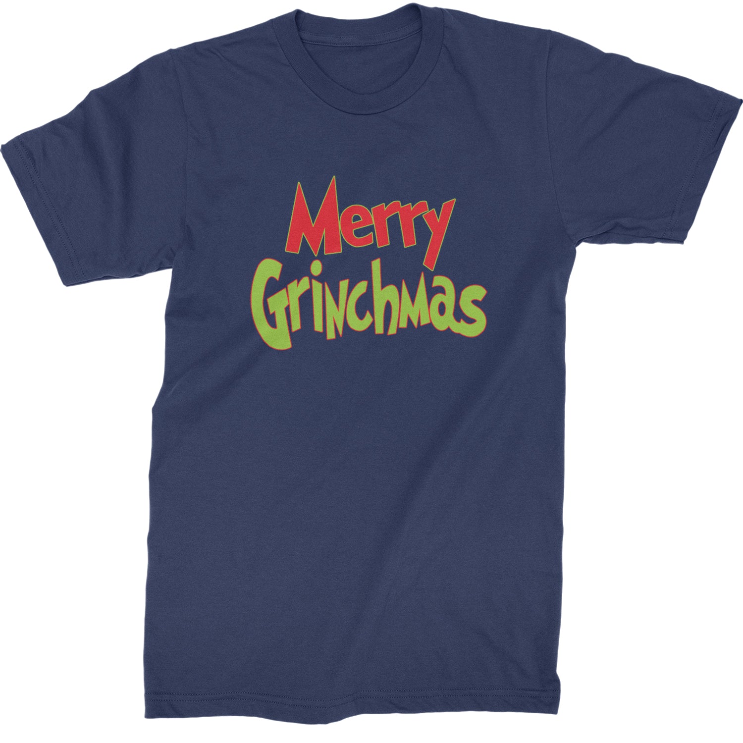 Merry Grinchmas Jolly Merry Christmas  Mens T-shirt Navy Blue