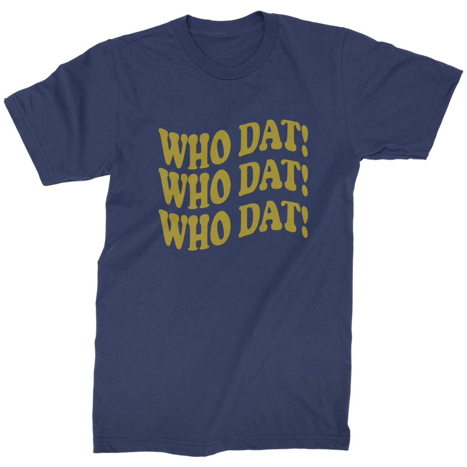 Who Dat Wavy Design Who Dat Nation Mens T-shirt Navy Blue