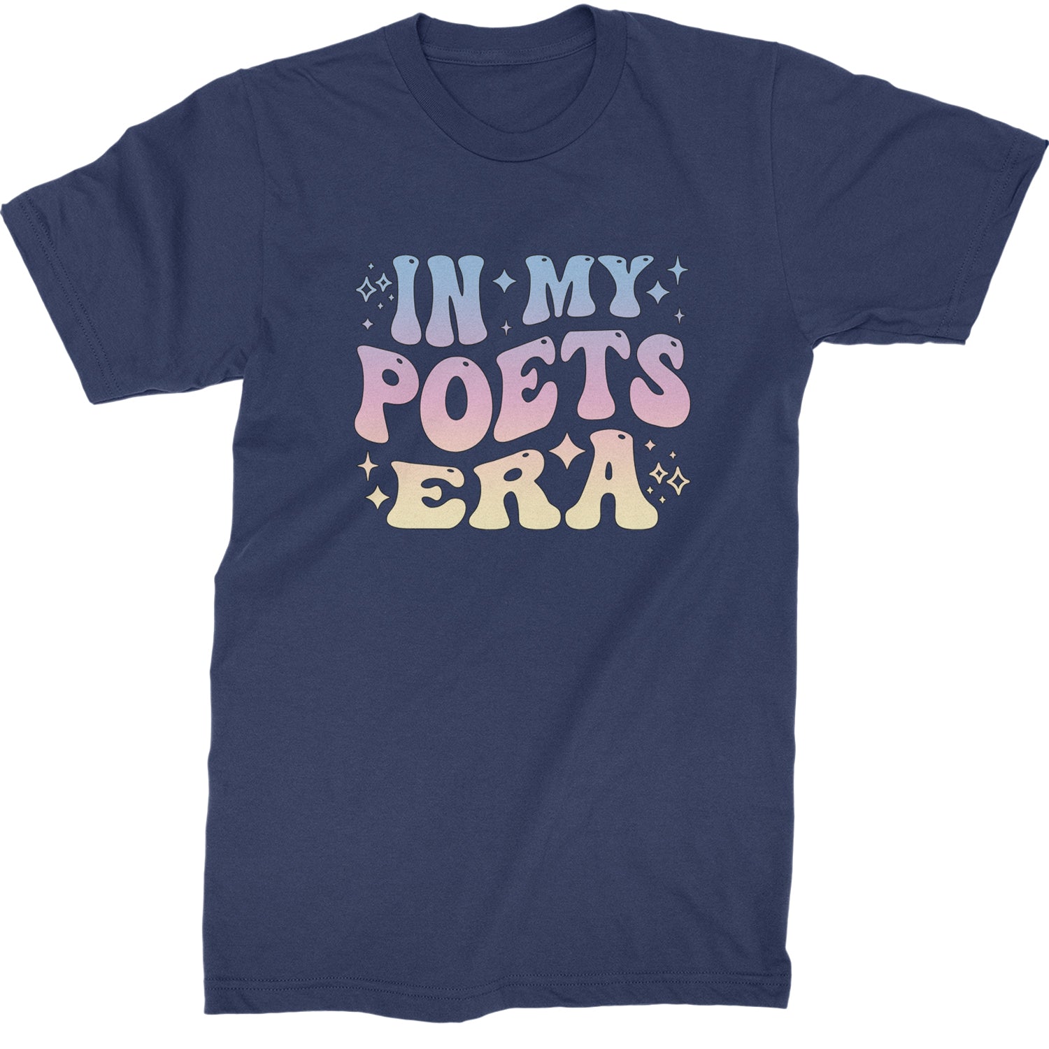 In My Poet Era Tie Dye TTPD Music Mens T-shirt Navy Blue