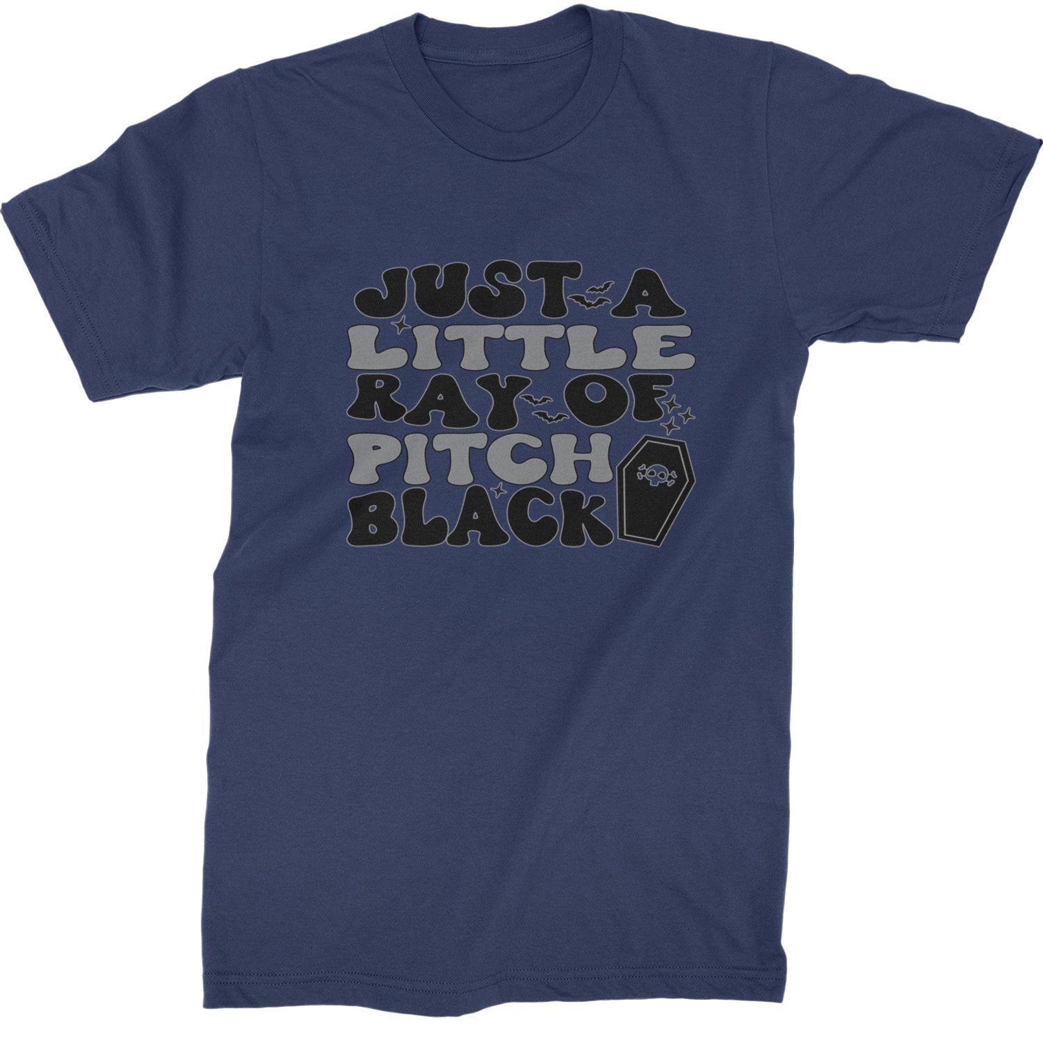 Just A Little Ray of Pitch Black Mens T-shirt Navy Blue