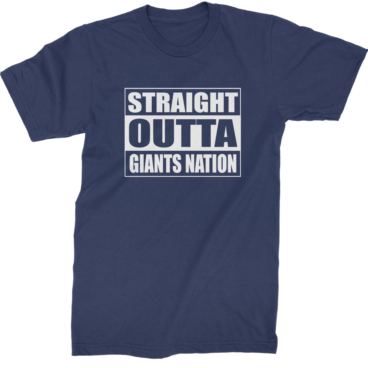 Straight Outta Giants Nation   Mens T-shirt Navy Blue