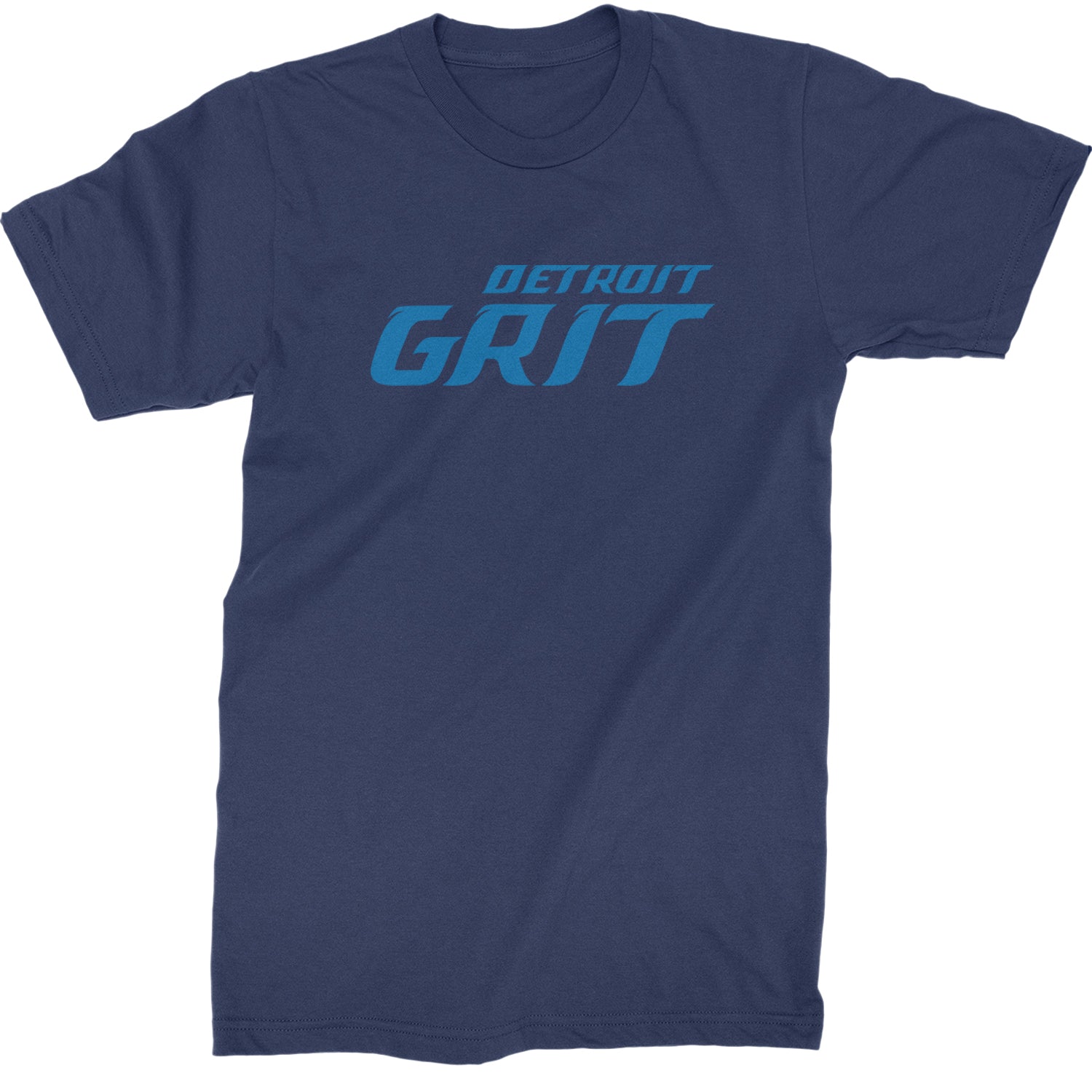 Grit Detroit Football Hard Knocks Mens T-shirt Navy Blue