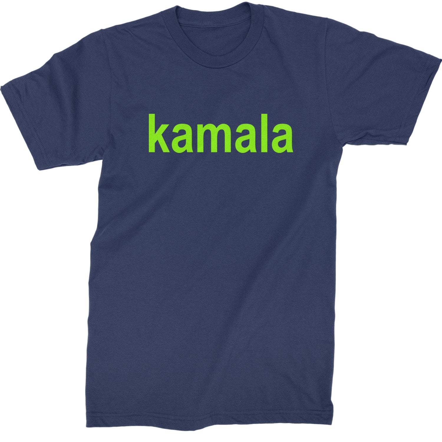 Kamala Bright Green Brat Coconut Tree Mens T-shirt Navy Blue