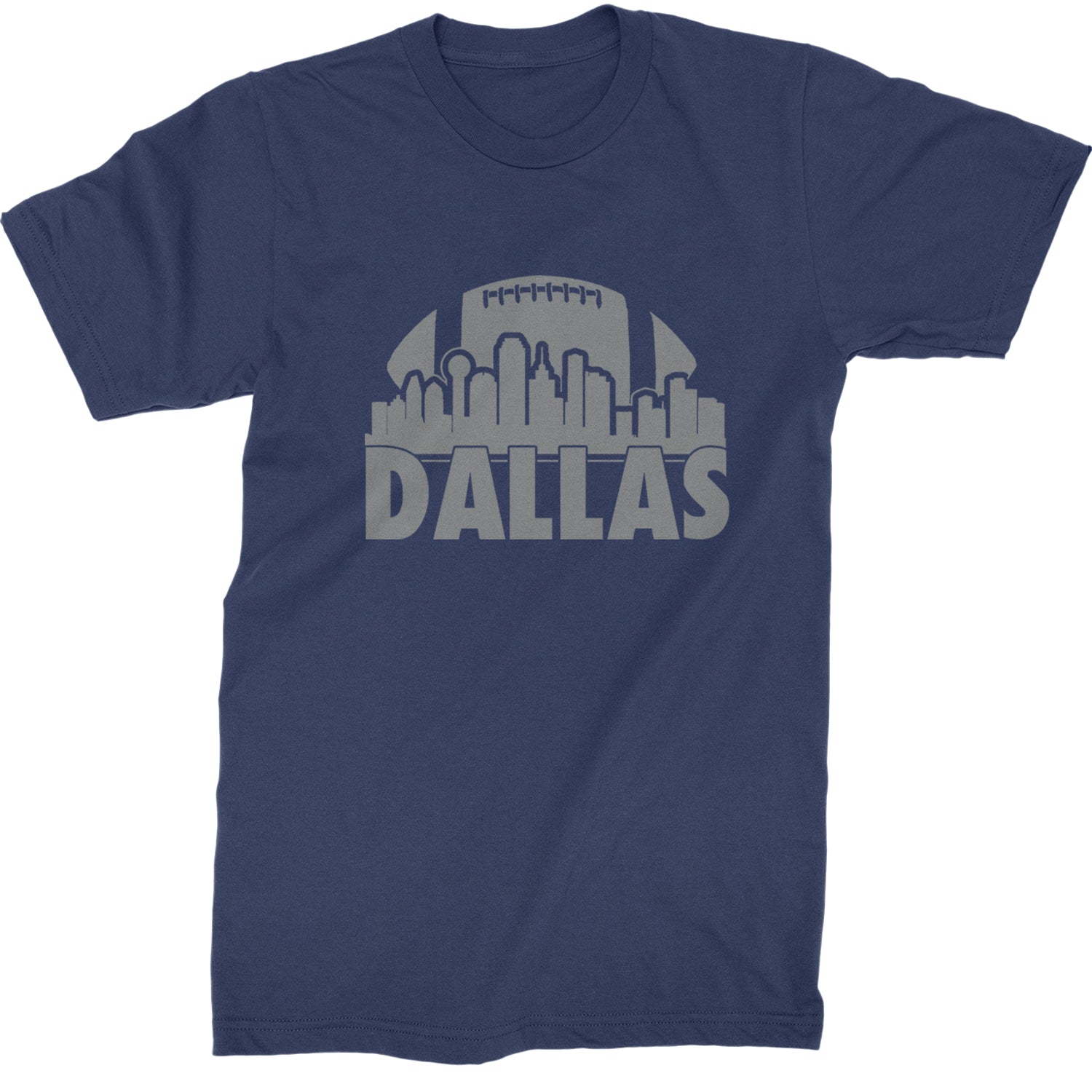 Dallas Texas Skyline Mens T-shirt Navy Blue